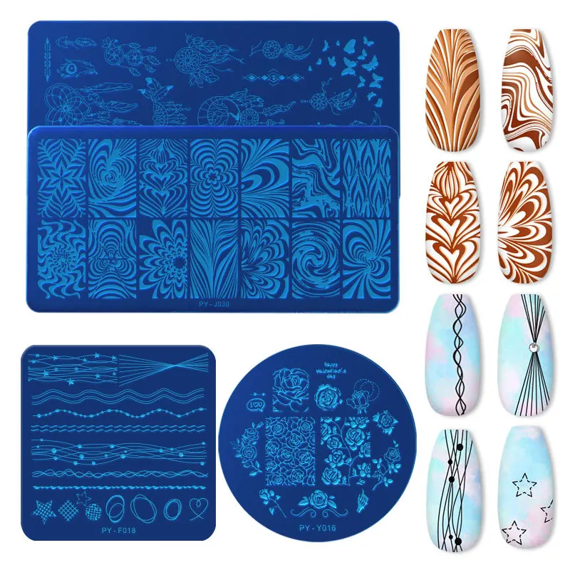 

Nail Stamping Templates Plate Flower Leaf Geometry Stamp Template Nails Image Plates Stencil DIY Printing Stainless Steel Tools