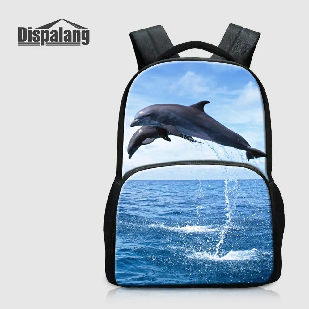 

Dispalang 17 Inch Oxford School Backpack For Teenagers Animal Dolphin Shark Multifunction Bag Woman Designer Backpack For Laptop