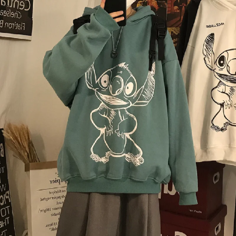 Свитшот женский с длинным рукавом одежда в стиле Лило Ститч Охана Харадзюку худи