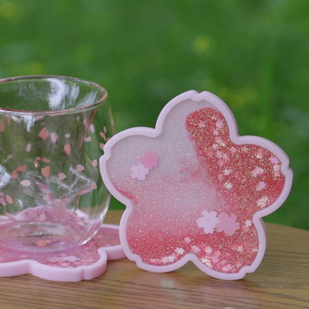PVC Silicone Coaster Sakura Ocean Coasters Table Cup Mat Non-Slip Coffee Drink Placemat Hot Insulation Pad | Дом и сад