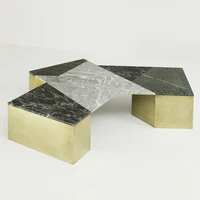 tt customized light luxury special shaped natural marble living room coffee table sales office hotel lobby coffee table