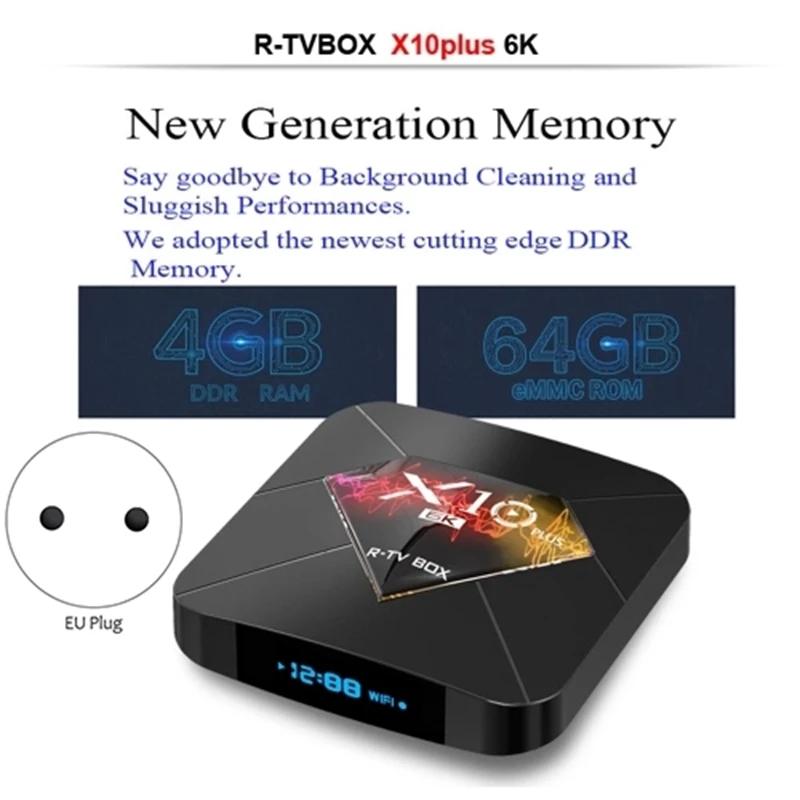 R-tv BOX X10 PLUS Android 9 0 Smart tv Box Allwinner H6 UHD 4K медиаплеер 6K декодирование изображения 4 GB/64 GB 2