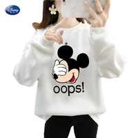 oversized print oops mickey mouse funny sweatshirts ladies autumn winter fleece thick warm anime sudadera mujer y2k pullovers