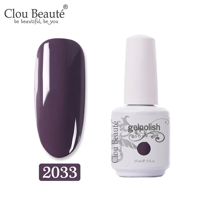 2033 Clou Beaute, 15 мл, лак, Гель-лак, Перманентный лак для ногтей, УФ светодиодный лак для ногтей, для маникюра, долговечный Гель-лак, гель-гибрид - Цвет: 2033