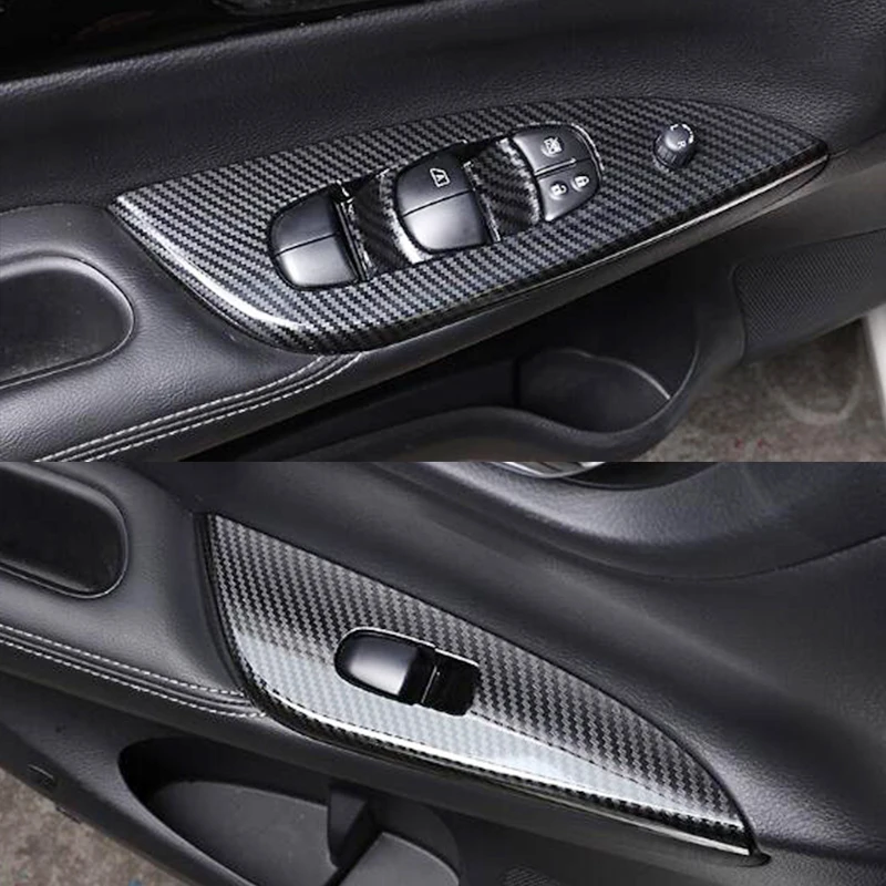 

For NISSAN TIIDA 2016 2017 car styling Door Window glass Lift Control Switch Trim Cover Interior Badge Garnish Molding