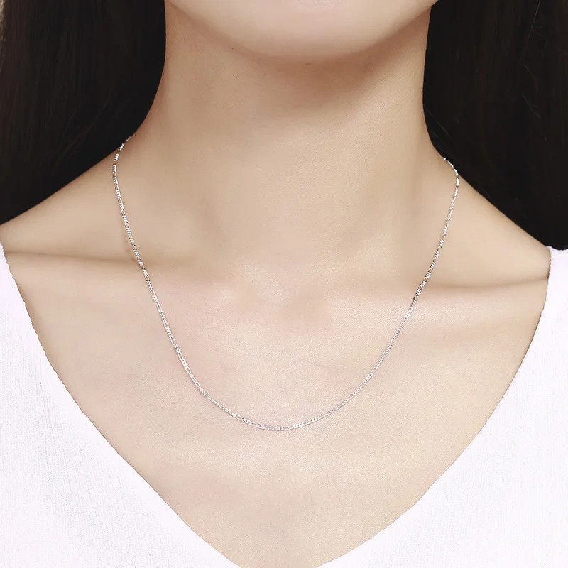 Женское колье чокер из стерлингового серебра 925 пробы с цепочкой в форме Фигаро