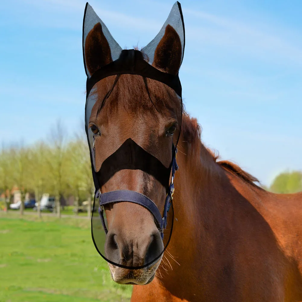

3 Sizes Elastic Anti-UV Horse Mask, Breathable Anti-Mosquito Mesh Mask Horse Stuff Horses Accessories Dropshipping