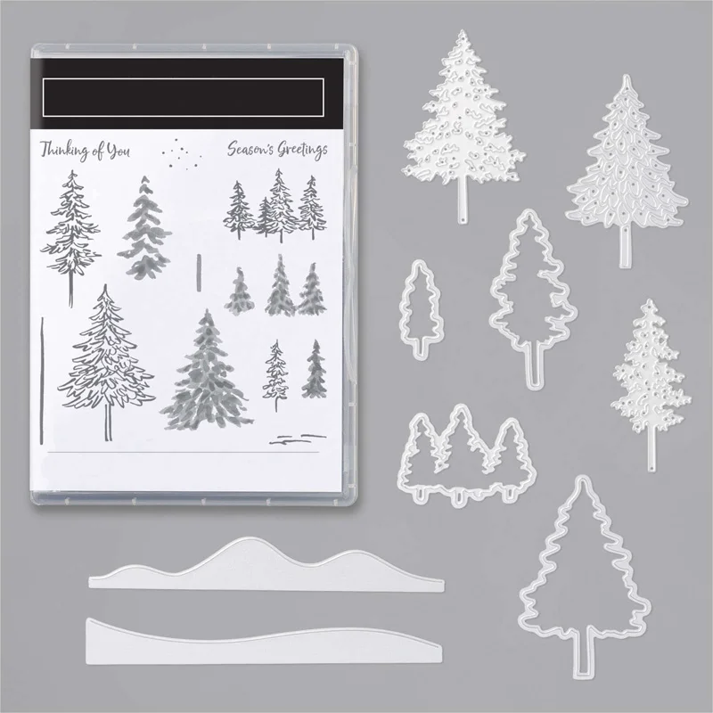 

Clear Stamps And Cutting Dies Thinking Of You Season's Greeting Tree For DIY Scrapbook Photo Album Craft Card 2021 New