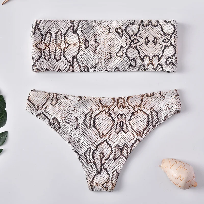 

Wasteheart Leopard Sexy Bikini Sets Women Swimsuit Bikini Swimwear Low Waist Bathing Suit Female Brazilian Beach Strapless