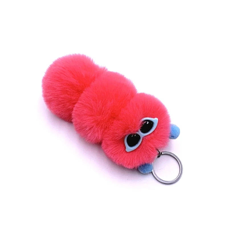 

15cm/6inch Mini Soft Plush Caterpillar Joint Doll for Handbags Decorations for Clothing & Handbag Car Keychain Key Ring