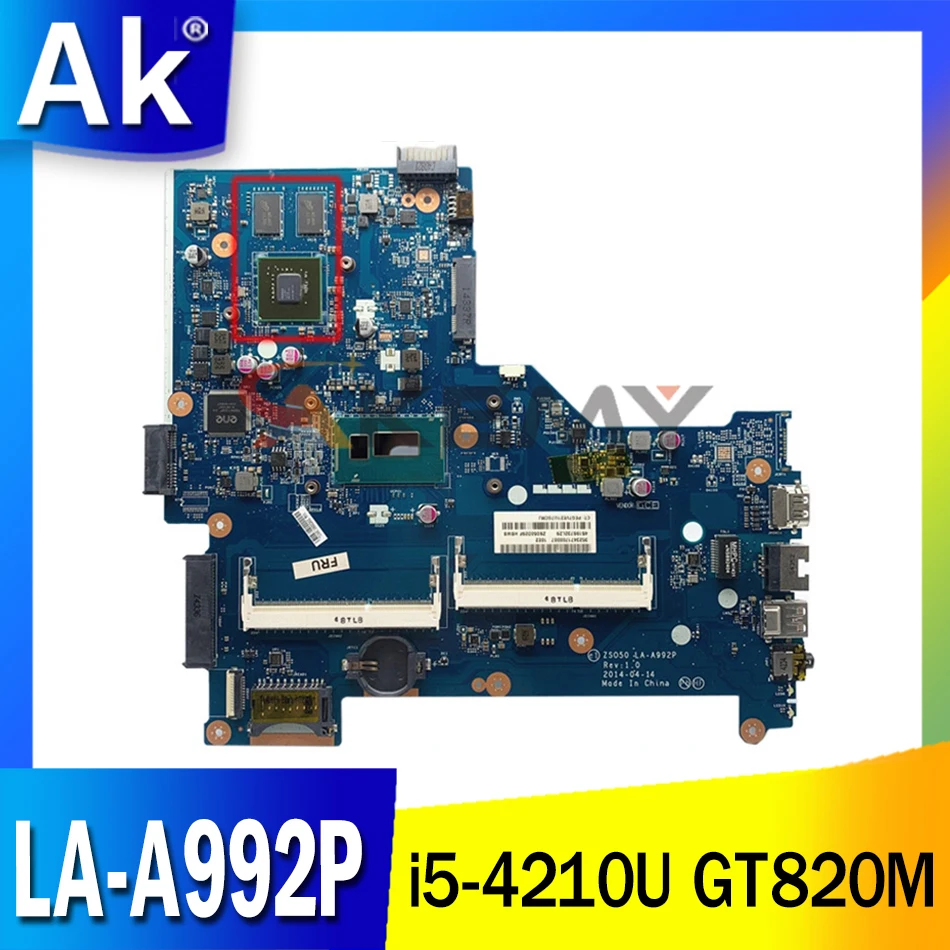 

ZSO50 LA-A992P MB для HP 250 G3 15-R материнская плата для ноутбука с процессором i5-4210U GT820M GPU 760970-501 760970-001 760970-601 100% Work