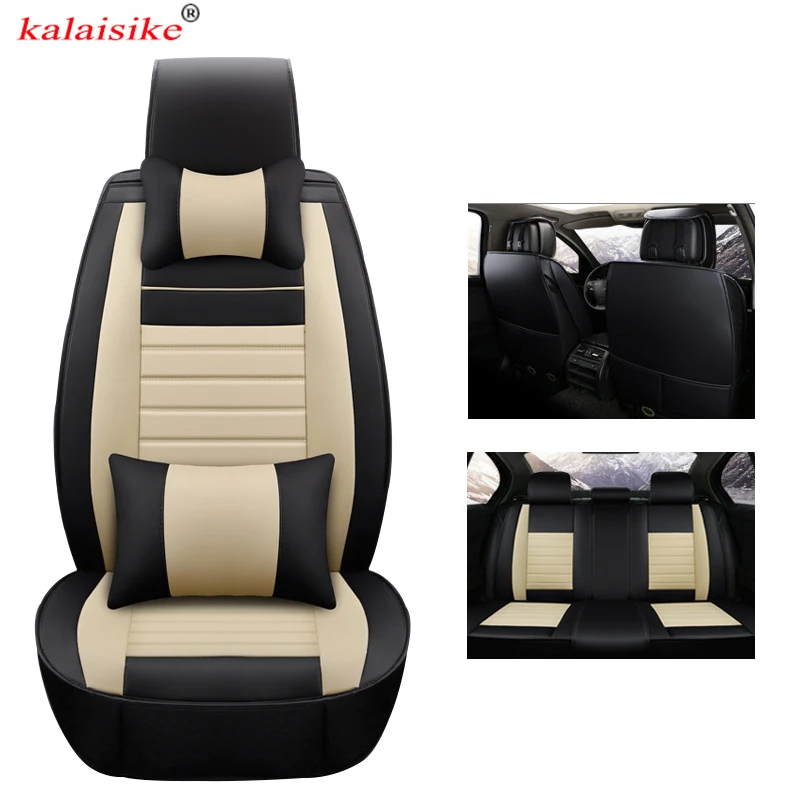 

kalaisike leather universal car seat cover for Hyundai all model solaris creta i30 ix25 i20 Elantra Genesis ix35 i40 getz accent