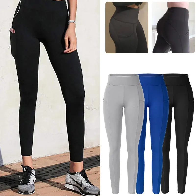 Леггинсы с карманом средняя талия идеальная посадка леггинсы для женщин