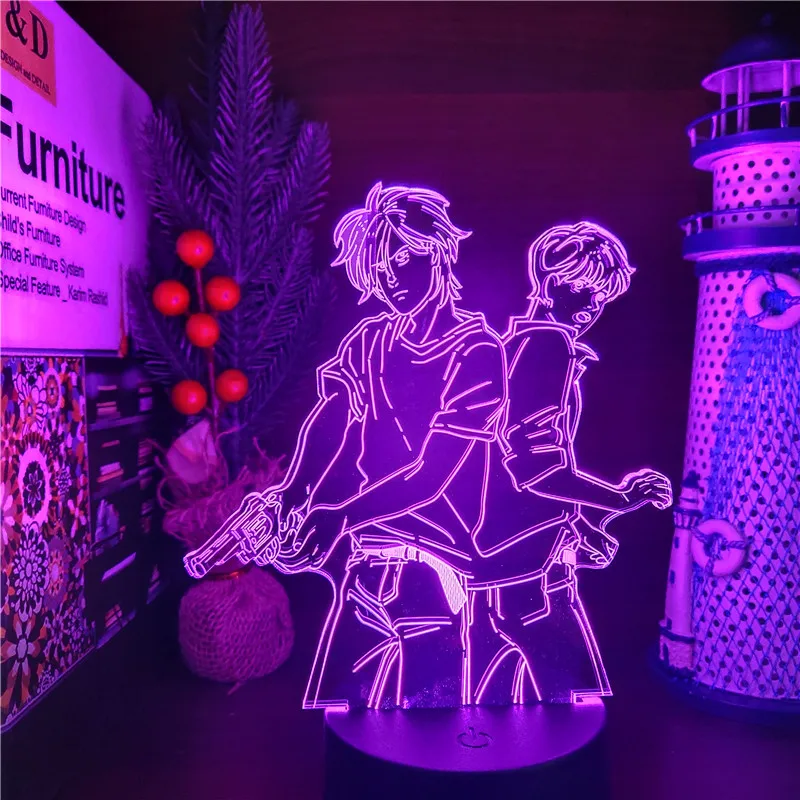 

Banana Fish ASH LYNX EIJI OKUMURA 3D ANIME LAMP Night lights lampara For Christmas Gift Table Lamp