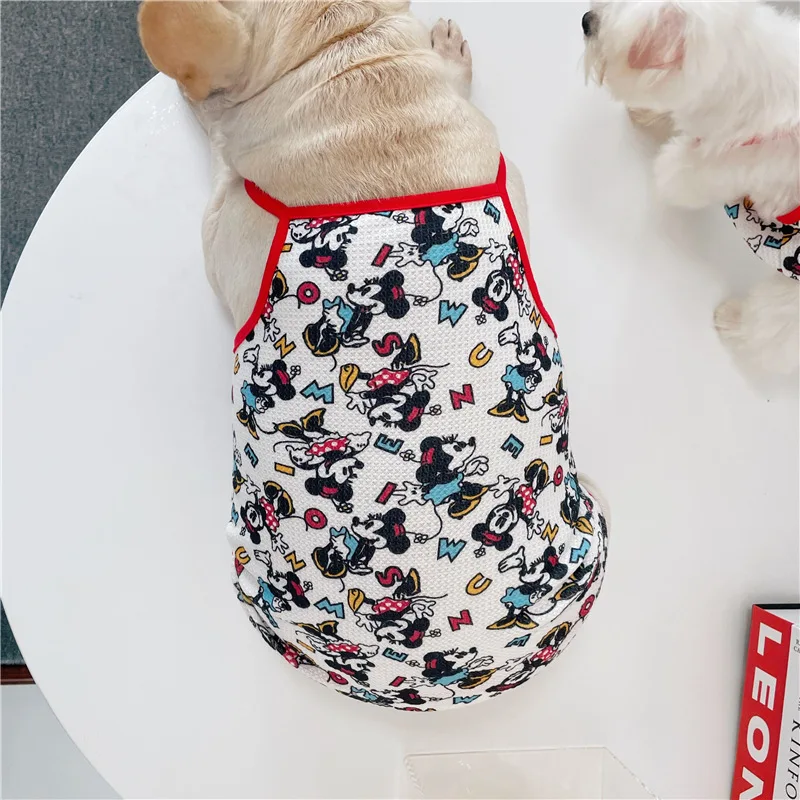 

Dog Clothes For Small Breeds Dogs Cats Puppy Summer Cooling Vests Clothing Chihuahua French Bulldog Bichon Thin Cartoon Print