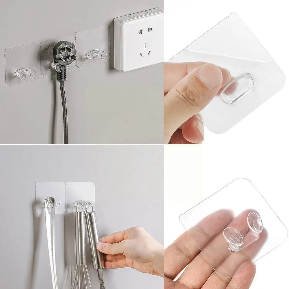 

5pcs Wall Storage Hook Punch-free Power Plug Socket Hook Adhesive Hanger Holder Office Stealth Kitchen Wall A2z5