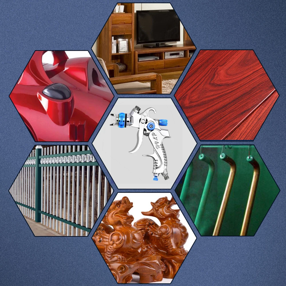 

HVLP Gravity Feed Air Spray Gun With 1.4/1.7/2mm Nozzles 600cc Cup Car Painting Furnitures DIY Painting Kit Car Auto Repair Tool