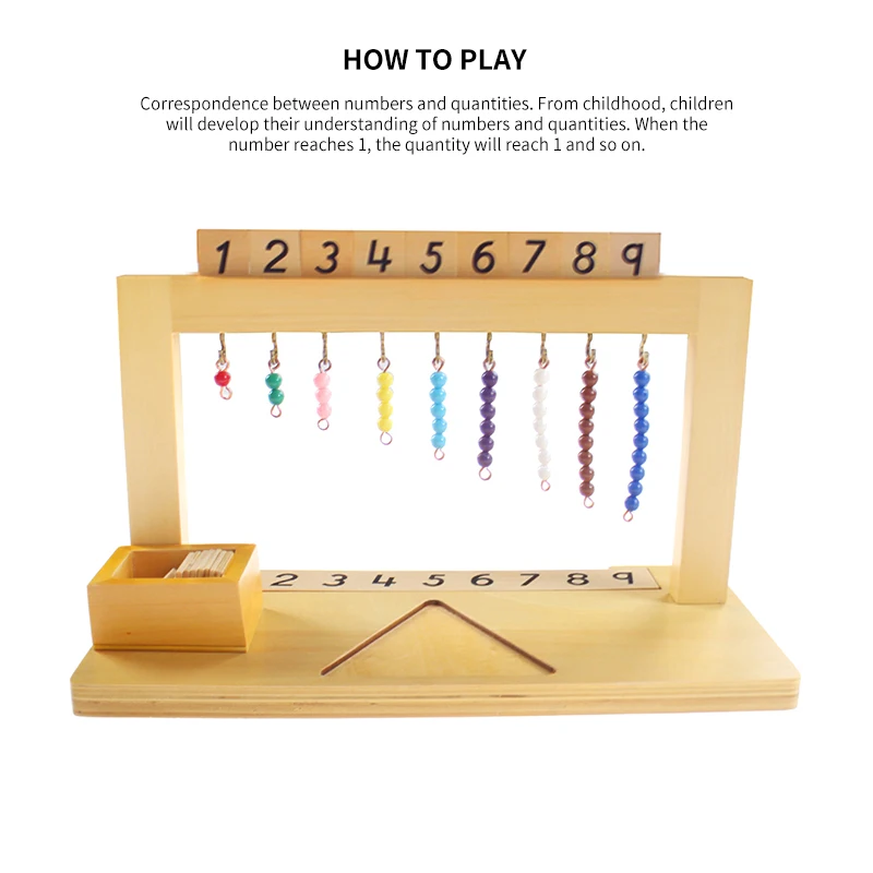 

Cultivate knowledge of mathematics Montessori Teaching Math Toys Digitals Numbers Hanger And Color Beads Stairs for Ten Board