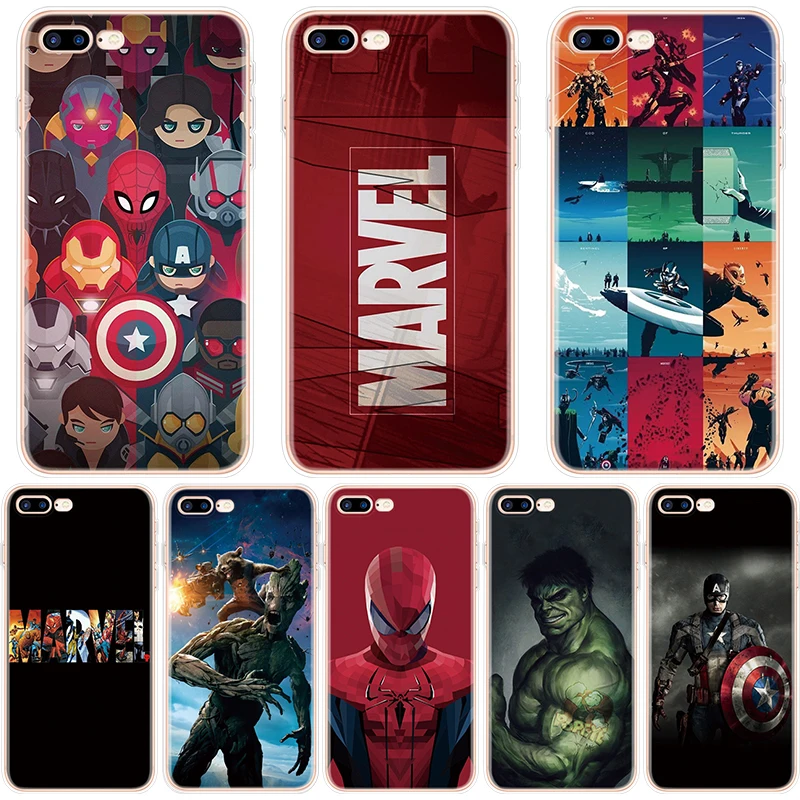 Чехол для телефона Marvel Мстители Герои для iphone X XR 11 Pro XS Max 7 8 6 6S Plus 5 5S SE чехол для iphone 7Plus Мягкий ТПУ чехол