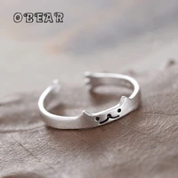 korean petite cat embraces both hands open adjustable ring women creative wild couple friendship jewelry