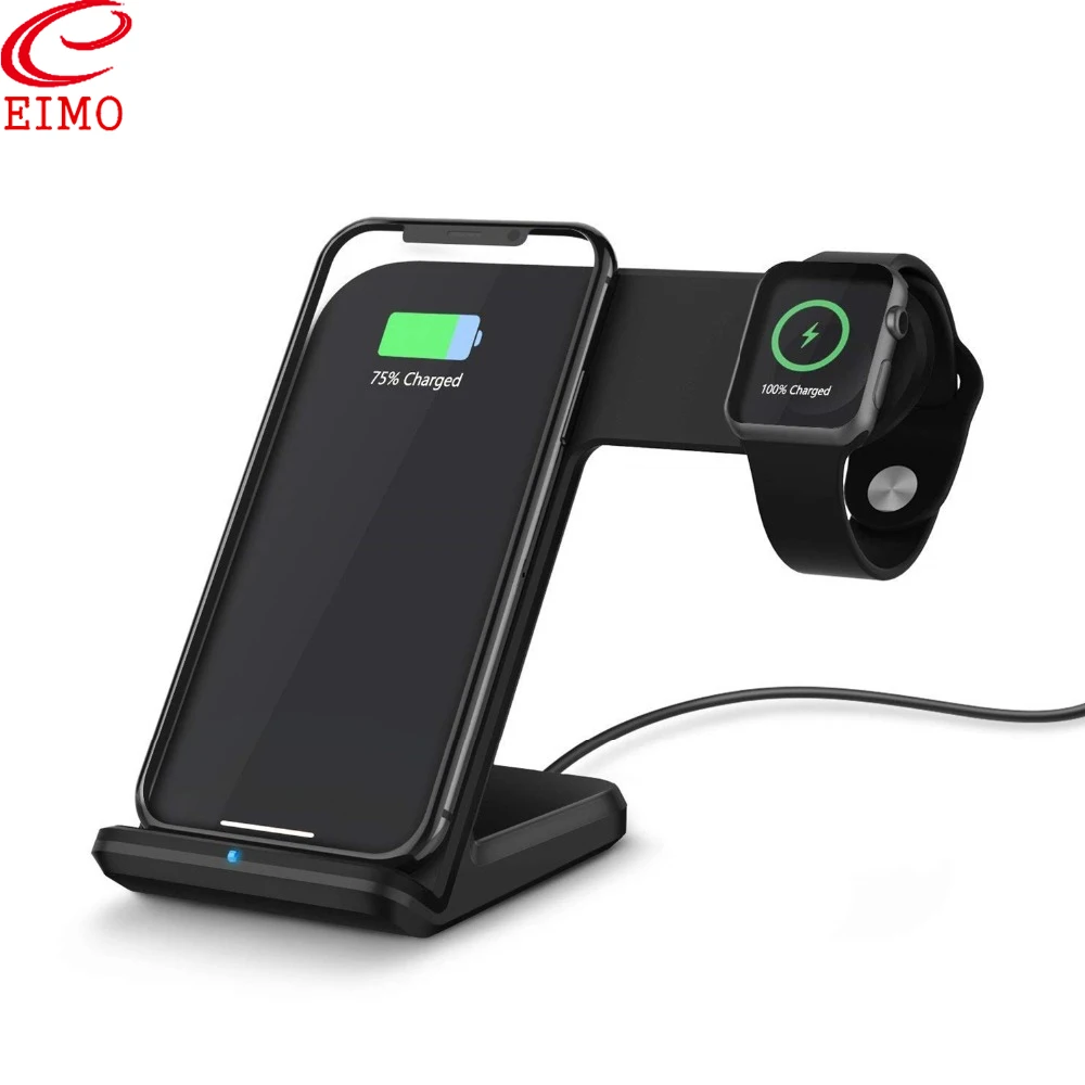 Станция EIMO для Apple Watch 4/3 подставка iPhone 8 Plus XS iWatch band 42/44/38 мм Беспроводная зарядка samsung S9 S8 аксессуары для часов