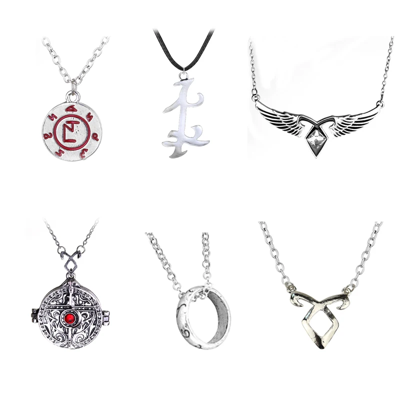 

The Mortal Instruments City of Bones necklace Vintage Angelic Power Runes Shadowhunters Pendant Men and Women Gift Dropshipping