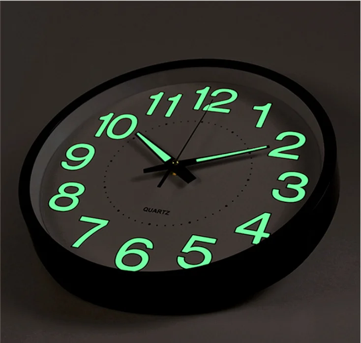 

3 years warranty Wall Clock DIY 3D Silent Clock Glow Luminous Hanging Clock Brief Quiet DIY Quartz Wall Clock Modern