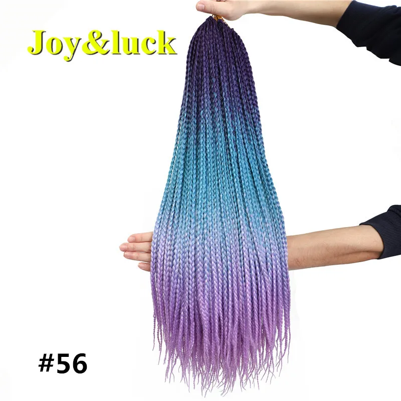 Joy&luck, 24 дюйма, цветная коробка, косички, синтетические плетеные волосы для женщин, вязанные волосы для наращивания, 22 корня