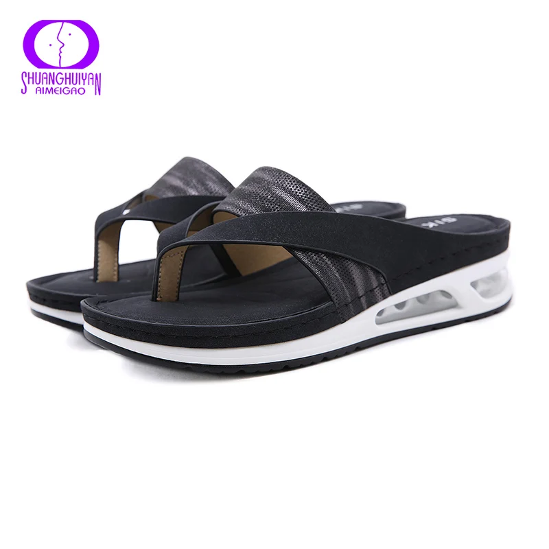 

AIMEIGAO 2021 Summer New Style Woman Slipper Flip-Flops Fashion Beach Slippers Casual Comfort Indoor Outdoor Light Soft Sandals