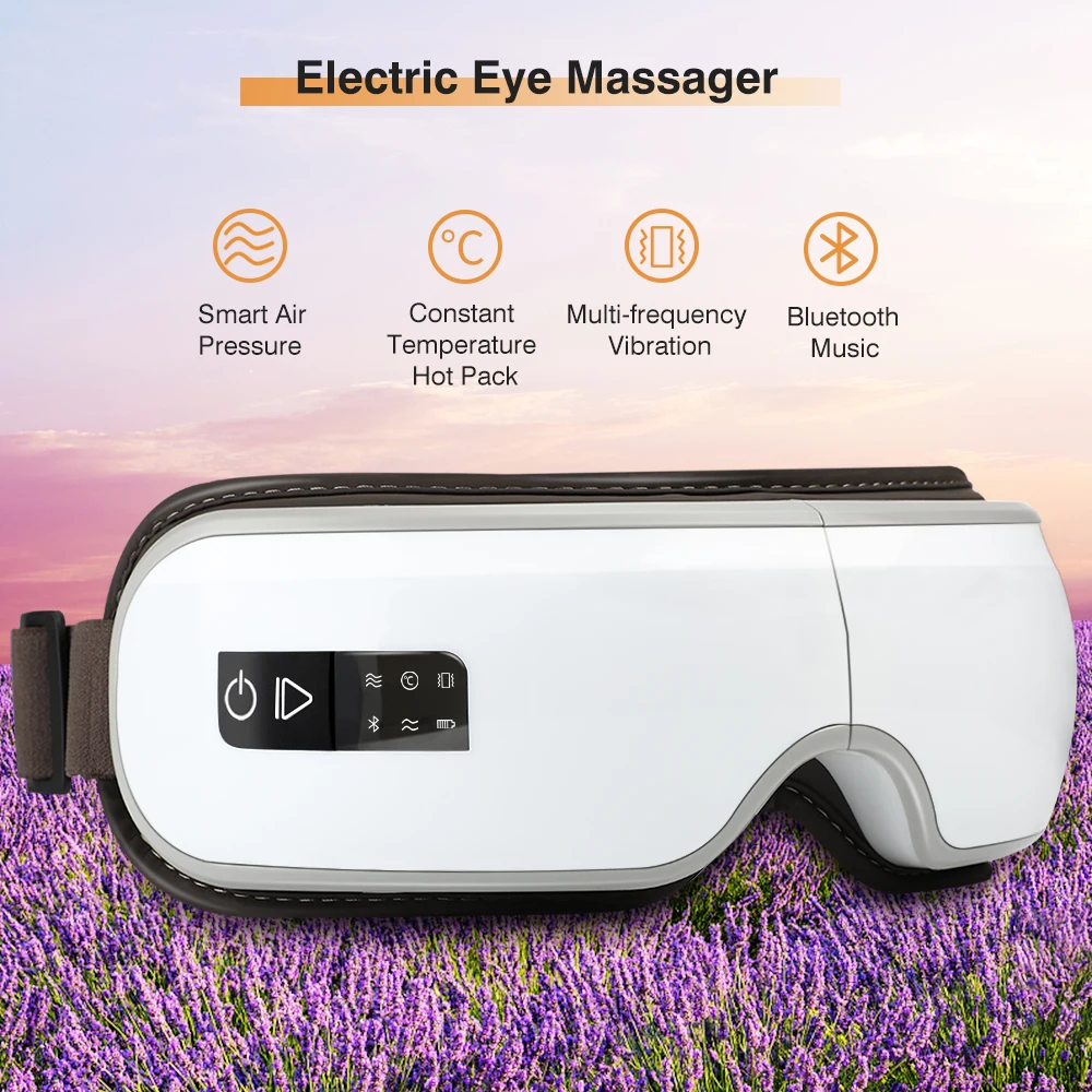 

Smart Rechargeable Electric Eye Massager Child Air Pressure Hot Compress Massage Glasses Bluetooth Music Relieve Eye Fatigue