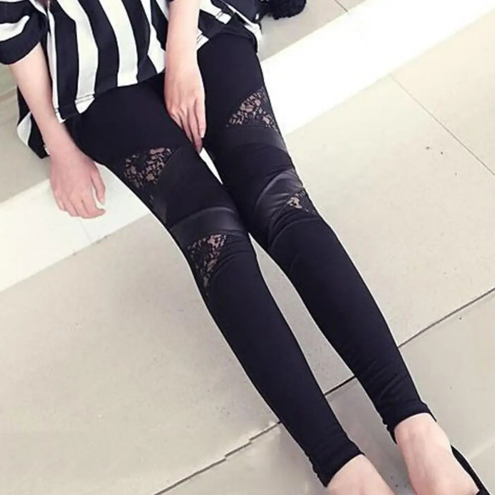 Женские облегающие сетчатые кружевные брюки карандаш|Брюки| |