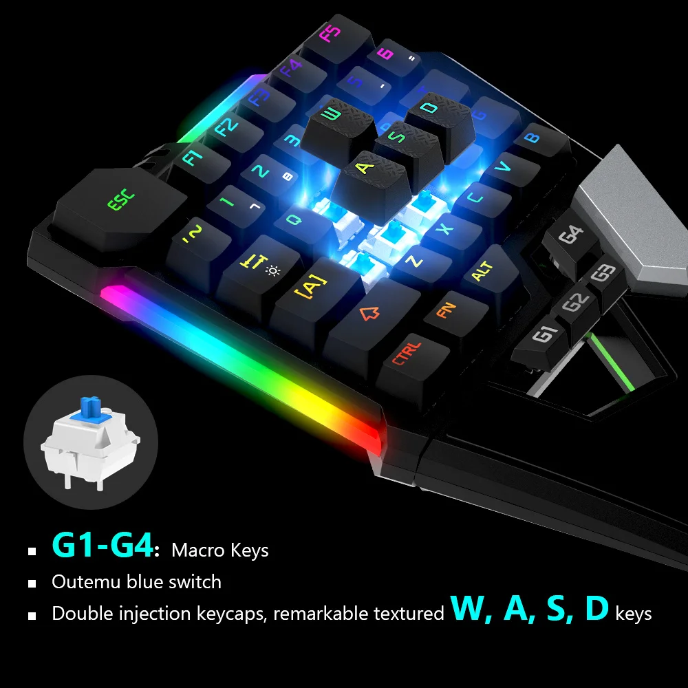 Складные механические игровые клавиатуры Delux T6 синий переключатель 39 полностью