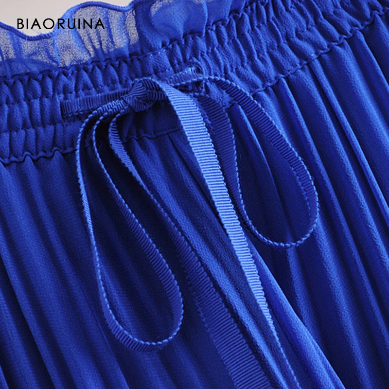 BIAORUINA женские шифоновые одноцветные широкие брюки длиной до щиколотки