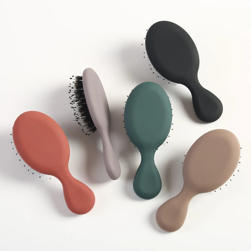 

Женская щетка для волос, портативная Антистатическая Нескользящая ручка, расческа для волос, массажер головы, симпатичная и миниатюрная ра...