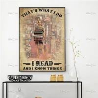 girl love book poster that what i do i read and i know things wall art prints home decor canvas unique gift floating frame