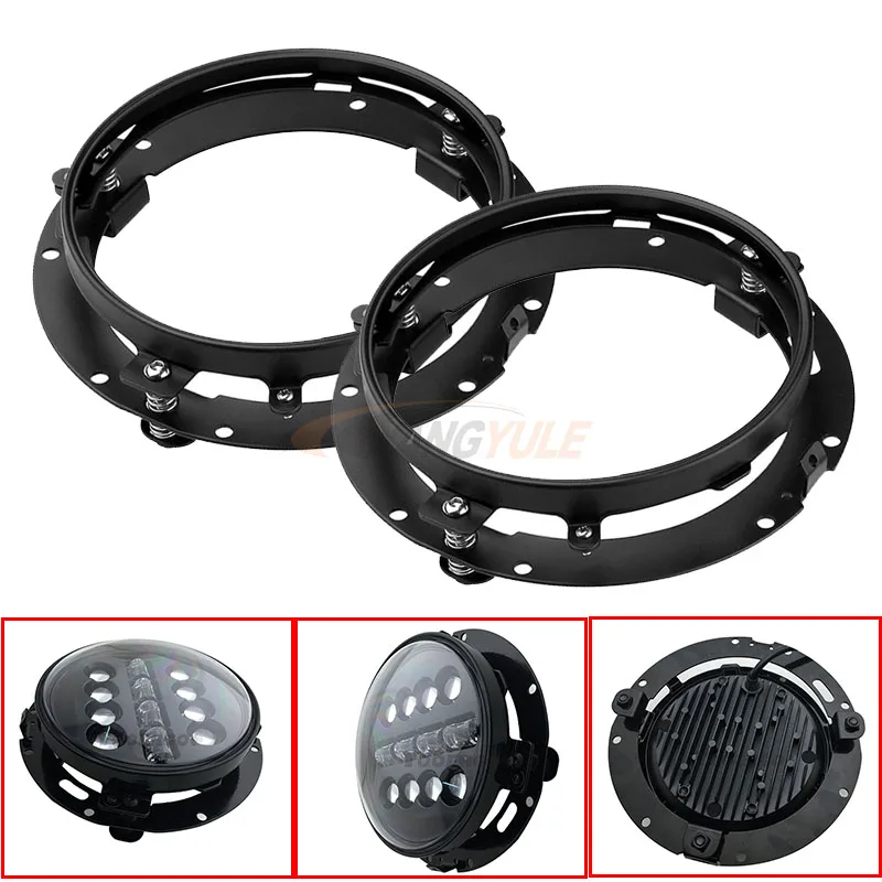 2X7 дюймов круглый светодиодный фары проекционный комплект фар для Jeep Wrangler JK TJ LJ lada niva 4x4 suzuki samurai Hummer H1 H2