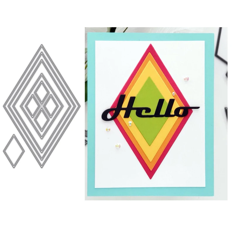 

Beautiful Diamonds Frame Metal Cutting Dies For New DIY Scrapbooking Album New Craft Embossing Cards 2020