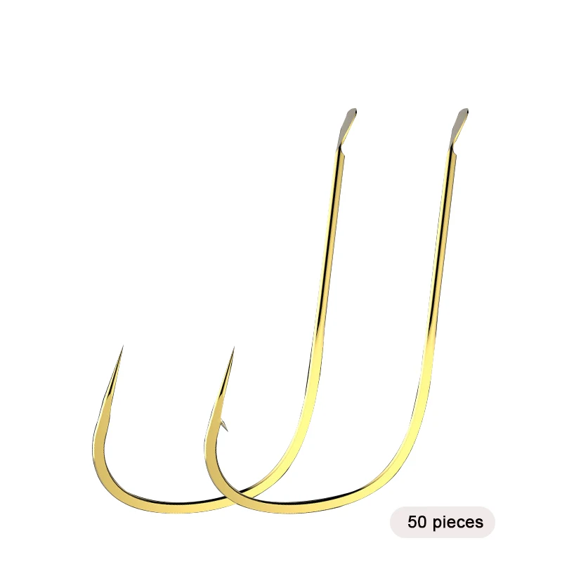 

50pcs Fishing Hooks Set Carbon Steel Barbed Fishing Hook Flat Fishing NO Barb Carp Hooks Fishing Tackle Accessories