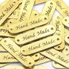 Оптовая продажа, 30 шт. золотистых ярлыков ручной работы KALASO, ярлыки для одежды, искусственной кожи, джинсов, сумок, товары для рукоделия, вязания, шитья