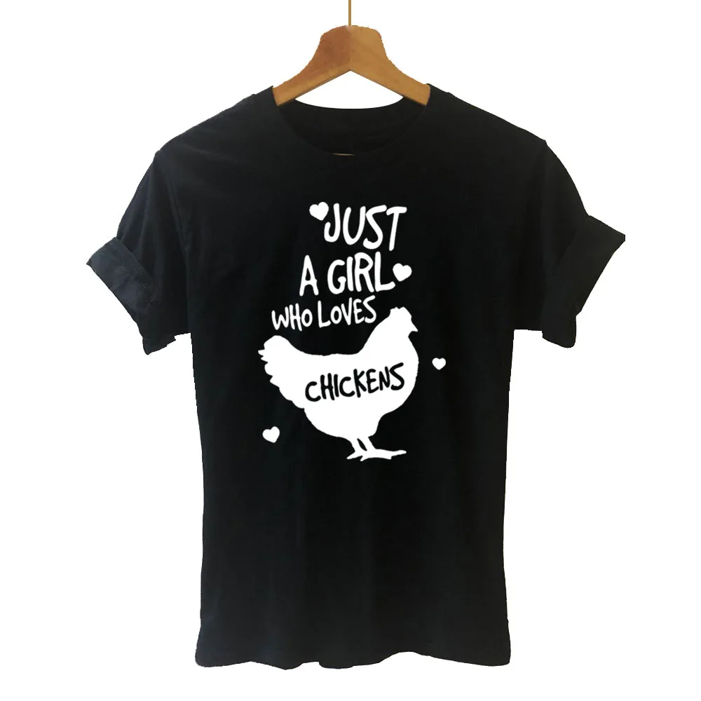 

Летние просто девушка, которая любит цыпленка в винтажном стиле футболка для женщин забавные Harajuku хлопок Графические футболки топы, футбол...