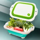 Многофункциональный складной измельчительный блок складывающаяся разделочная доска сливная корзина моющиеся сито для овощей Кухня Портативный для хранения