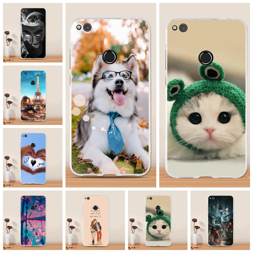 For Huawei Honor 8 lite Case Silicone Funda for P8 Lite 2017 Cover Soft TPU Coque P9 Capa | Мобильные телефоны и