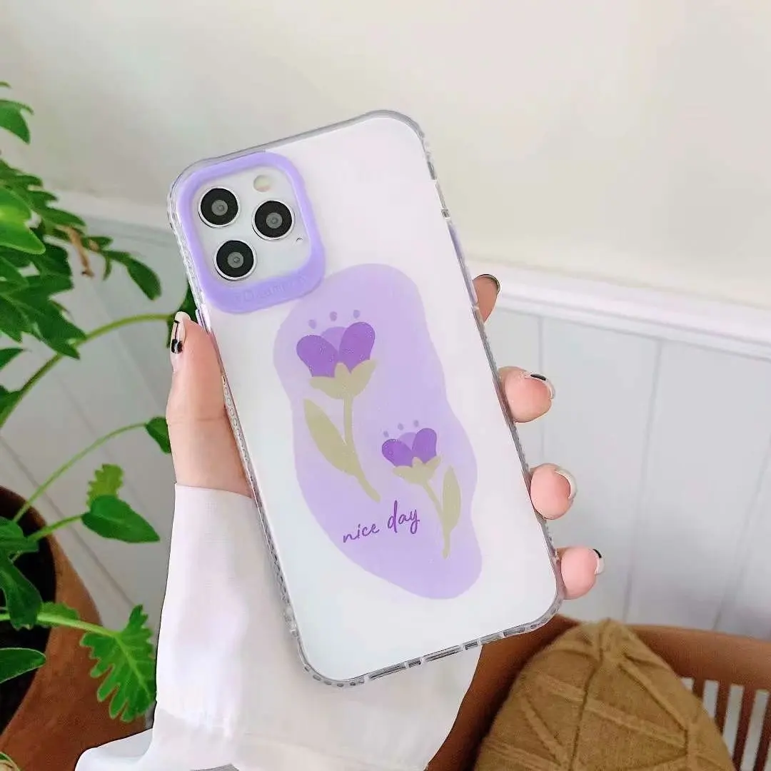 

For IPhone 11 Pro 12 Mini XR Xs Tulip Shatter Resistant Screen Protection Mobile Phone Case