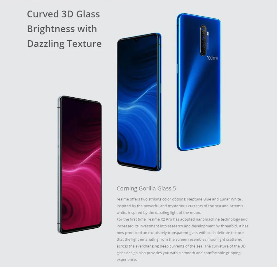Мобильный телефон Realme X2 PRO, 64 мп, четыре камеры, 8 ГБ, 128 ГБ, 6,5 дюйма, Snapdragon 855+ 4000 мАч, VOOC, 50 Вт, быстрая зарядка, NFC, 4G телефон