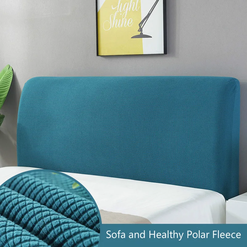 Полноразмерный чехол на спинку кровати плотный флисовый кровать однотонный