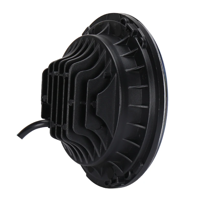 Черный 7 дюймовый круглый светодиодный фары с высоким ближнего света Белый DRL