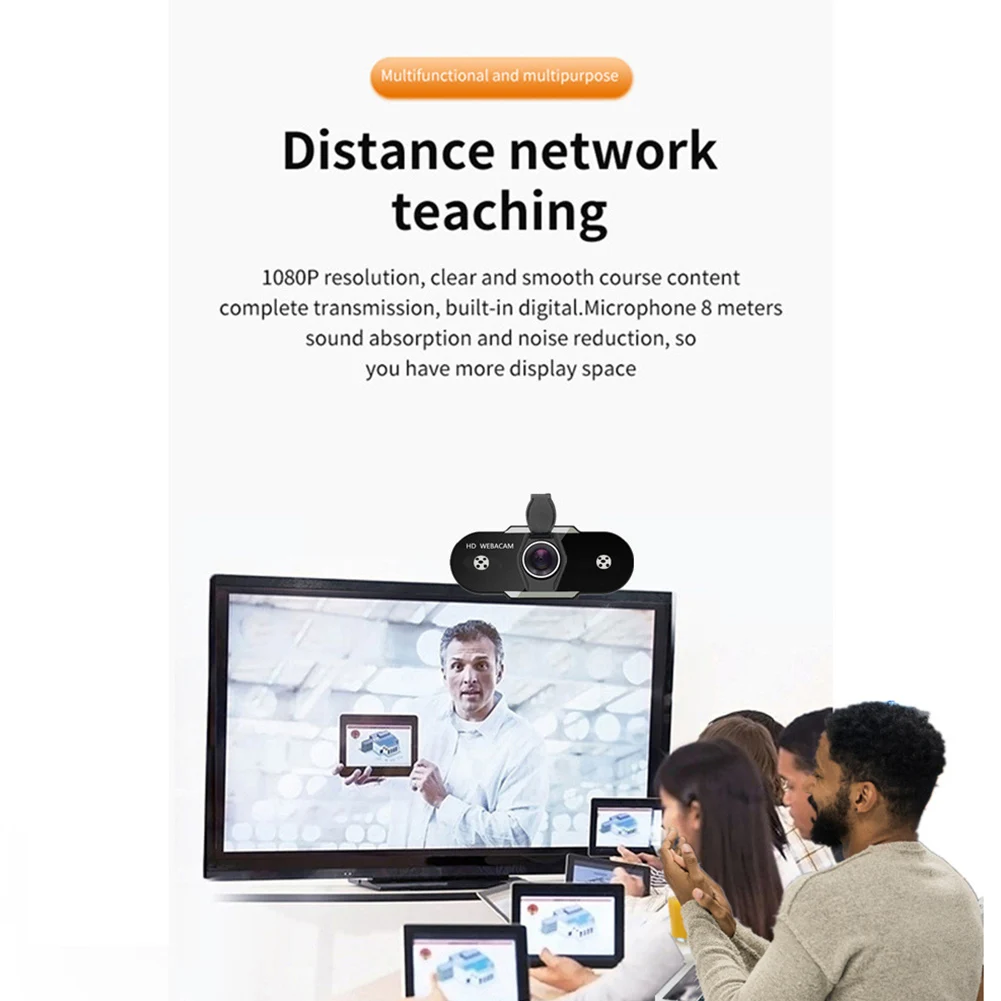 

USB HD Webcam Plug And Play Universal Laptop Live Streaming Computer Noise Reduction With Microphone Business Privacy Cover
