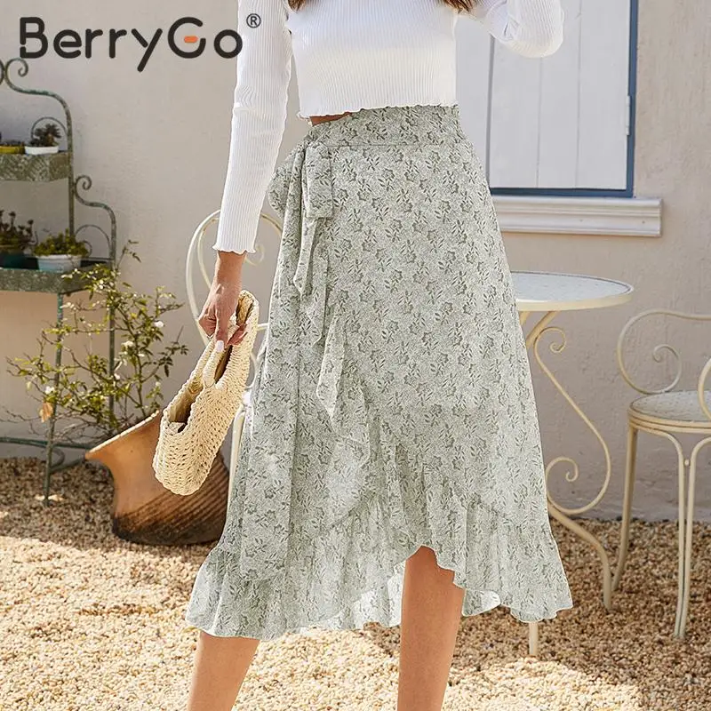 Simplee элегантное платье с оборками цветочным принтом юбка средней длины для