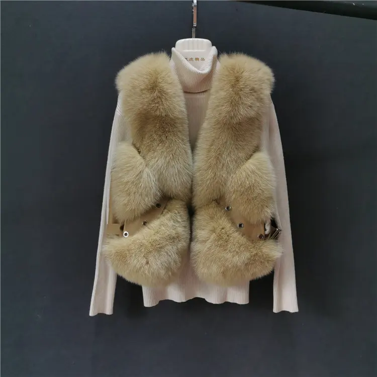 ZDFURS* из натурального меха лисы жилет короткий без рукавов Vestwoman зимние теплые натуральный меховой жилет натуральным лисьим мехом Меховая куртка лисий мех пальто