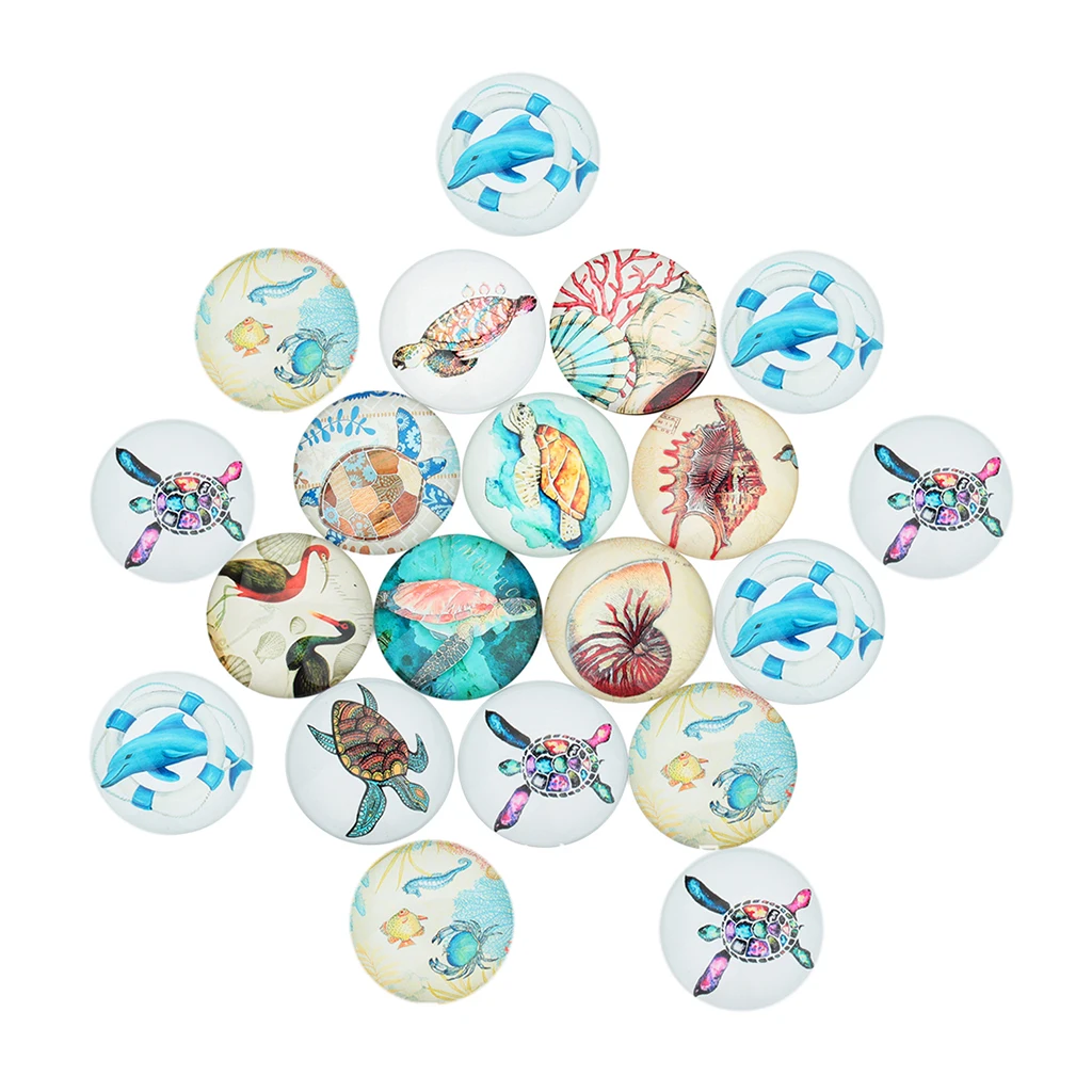 

20pcs Flatbacks Glass Half Round/Dome Cabochons for Jewelry Making Findings